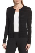 Women's Boss Fahsa Stripe Textured Wool Cardigan - Black