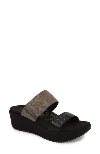 Women's Aetrex Mallory Wedge Slide Sandal Eu - Black