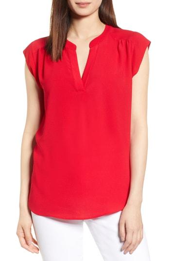 Women's Gibson Split Neck Top, Size - Red