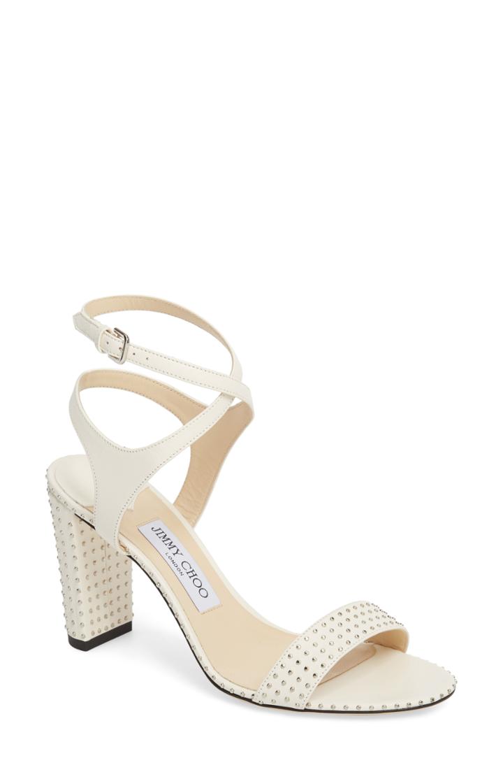 Women's Jimmy Choo Marine Studded Sandal .5us / 34.5eu - White