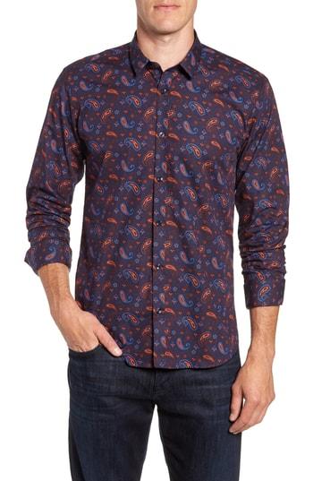 Men's Jared Lang Paisley Print Sport Shirt - Blue