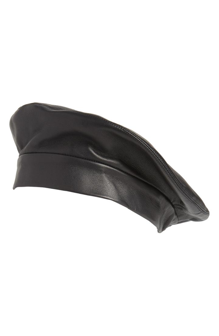 Women's Clyde Lambskin Leather Beret -