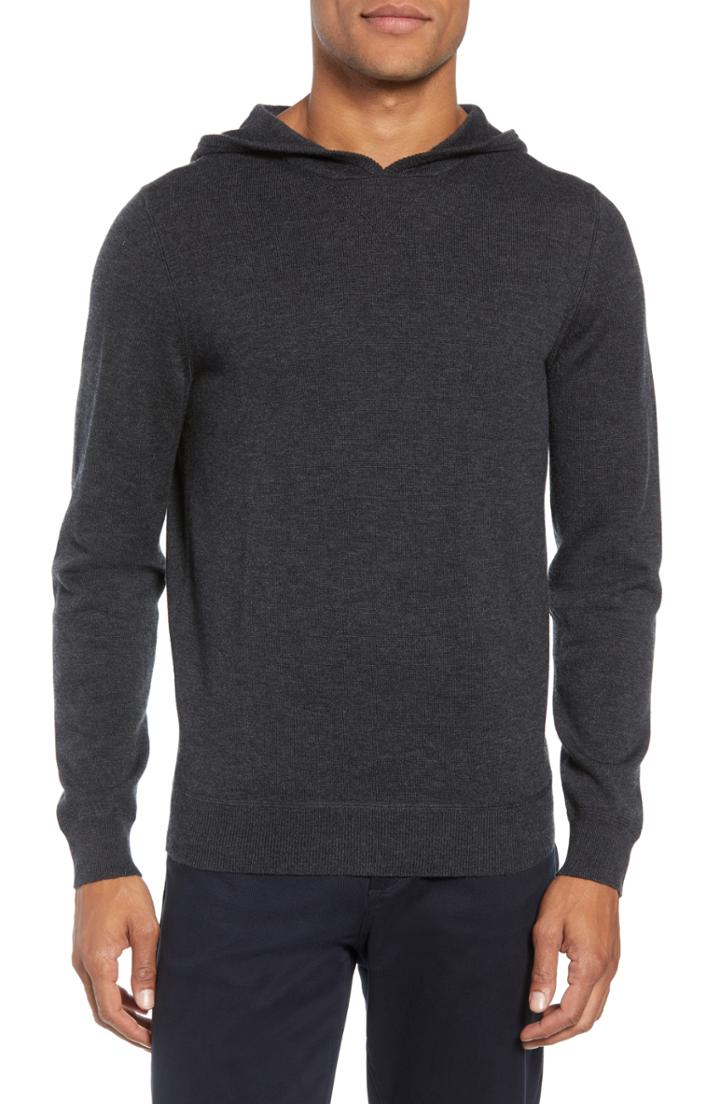Men's Boss Efabio Wool Blend Hoodie, Size - Grey