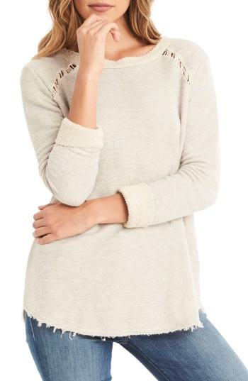 Women's Michael Stars Distressed Sweatshirt - Grey