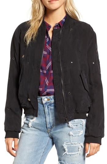 Women's Rails Ace Embellished Bomber Jacket - Black