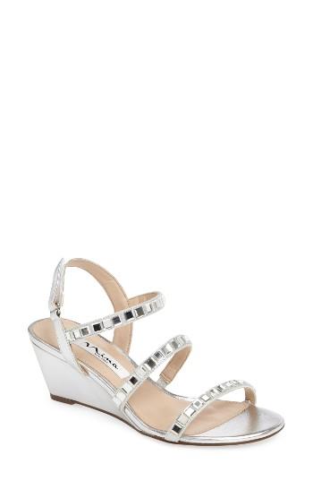 Women's Nina Naleigh Strappy Wedge Sandal M - Metallic