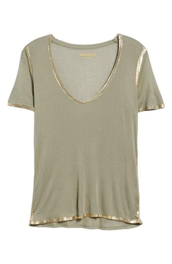 Women's Zadig & Voltaire Tino Foil Tee - Green