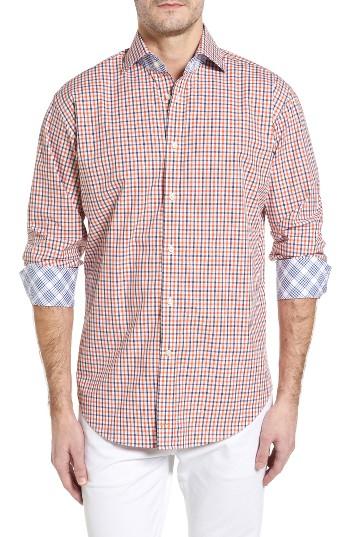 Men's Thomas Dean Classic Fit Textured Check Sport Shirt