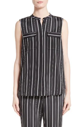Women's St. John Collection Sahara Stripe Stretch Silk Shell