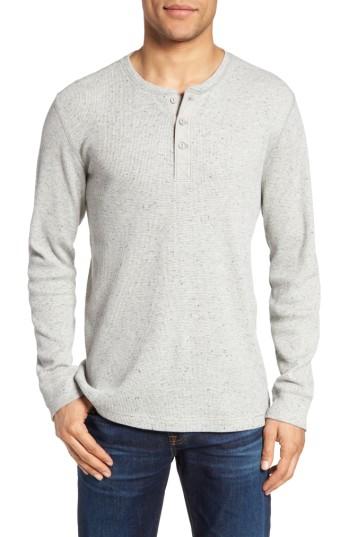 Men's Nordstrom Men's Shop Waffle Knit Thermal Henley - Grey