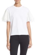Women's See By Chloe Embellished Sleeve Top - White