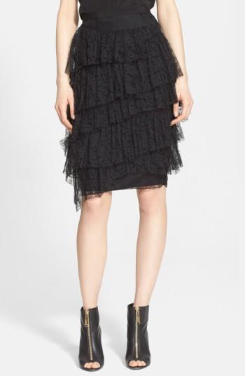 Women's Burberry London Tiered Chantilly Lace Skirt