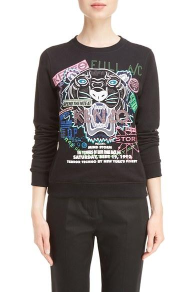 Women's Kenzo Embroidered Tiger Flyer Cotton Sweatshirt