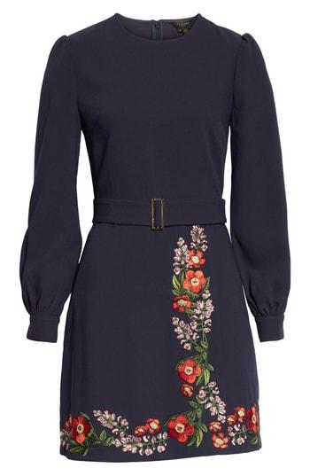 Women's Ted Baker London Silia Kirstenbosch Embroidered Dress - Blue