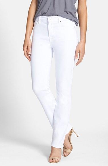 Women's Jen7 Stretch Slim Straight Leg Jeans - White