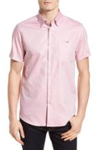 Men's Ted Baker London Wallo Trim Fit Short Sleeve Sport Shirt (m) - Pink