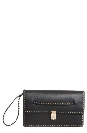 Valentino Garavani Rockstud Calfskin Leather Clutch -