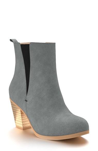 Women's Shoes Of Prey Block Heel Chelsea Boot A - Grey