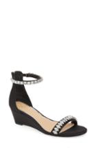 Women's Jewel Badgley Mischka Mel Wedge Sandal .5 M - Black