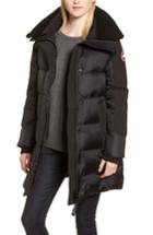 Women's Canada Goose Altona Water Resistant 750-fill Power Down Parka With Genuine Shearling Collar (0) - Blue
