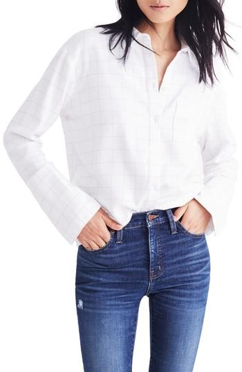 Women's Madewell Oversize Ex-boyfriend Shirt, Size - White