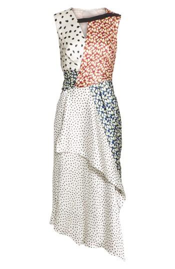 Women's Jason Wu Collage Print Asymmetrical Silk Crepon Dress - Blue
