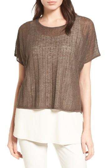 Women's Eileen Fisher Hemp Blend Top - Brown