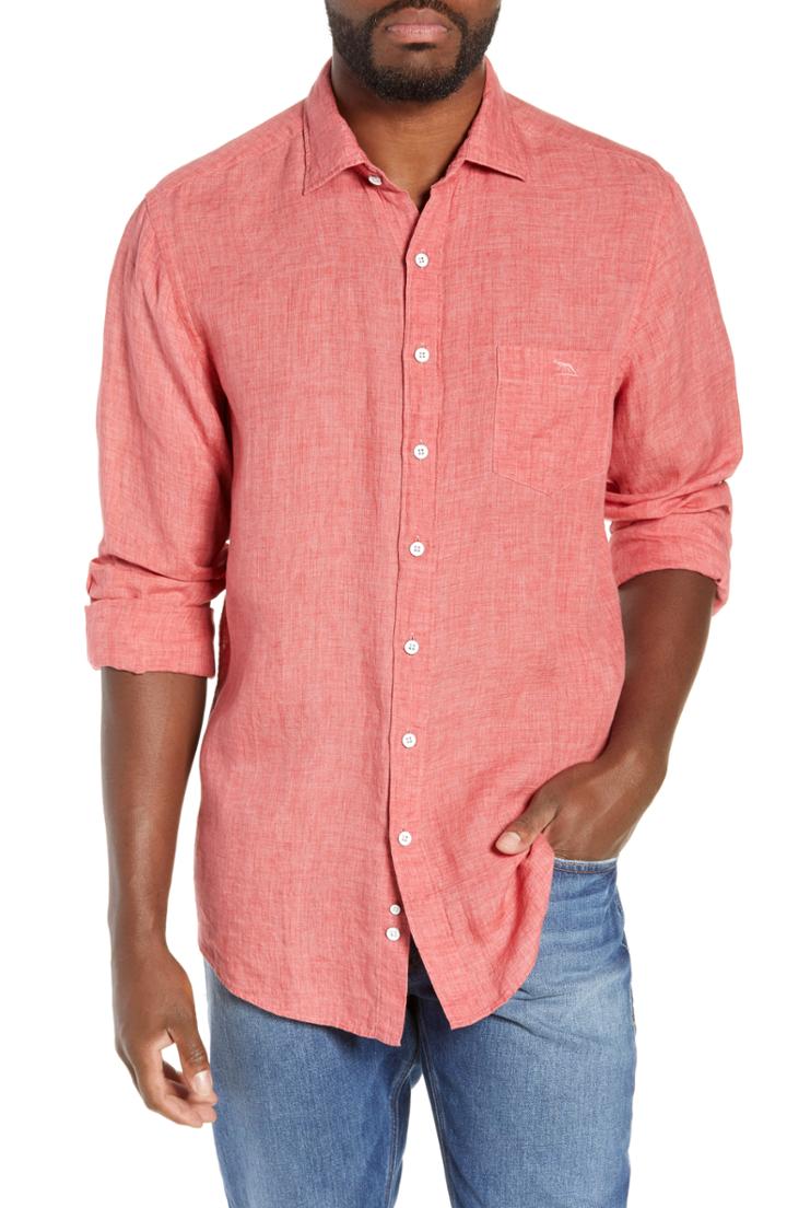 Men's Rodd & Gunn Selwyn Huts Regular Fit Sport Shirt - Pink