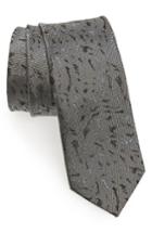 Men's Lanvin Shadow Jacquard Silk Skinny Tie, Size - Grey