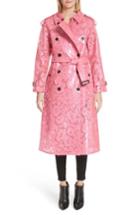 Women's Burberry Eastheath Coated Lace Trench Coat Us / 38 It - Pink