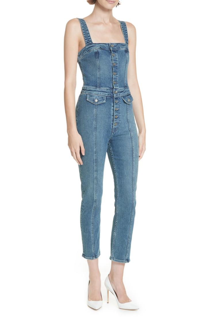 Women's Grlfrnd Hill Skinny Overalls - Blue