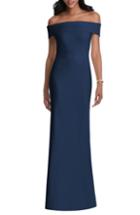 Women's After Six Off The Shoulder Stretch Crepe Gown - Blue