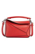 Loewe Mini Puzzle Calfskin Leather Bag - Red
