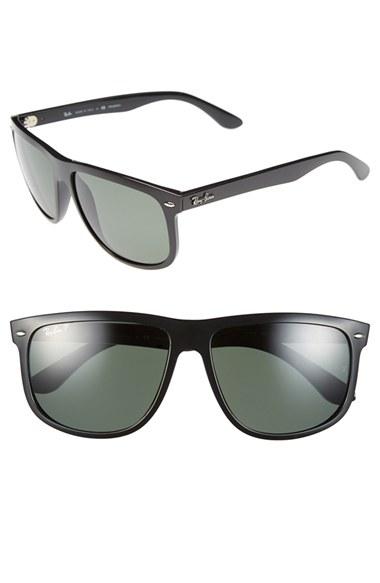 Men's Ray-ban 'boyfriend' 60mm Polarized Sunglasses - Black/ Green P