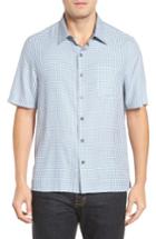 Men's Nat Nast Julep Regular Fit Silk & Cotton Sport Shirt, Size - Blue