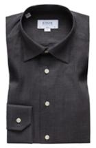 Men's Eton Slim Fit Flannel Dress Shirt - Grey