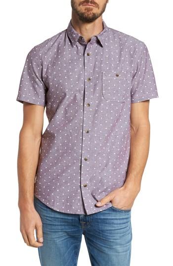 Men's 1901 Print Chambray Shirt - Burgundy