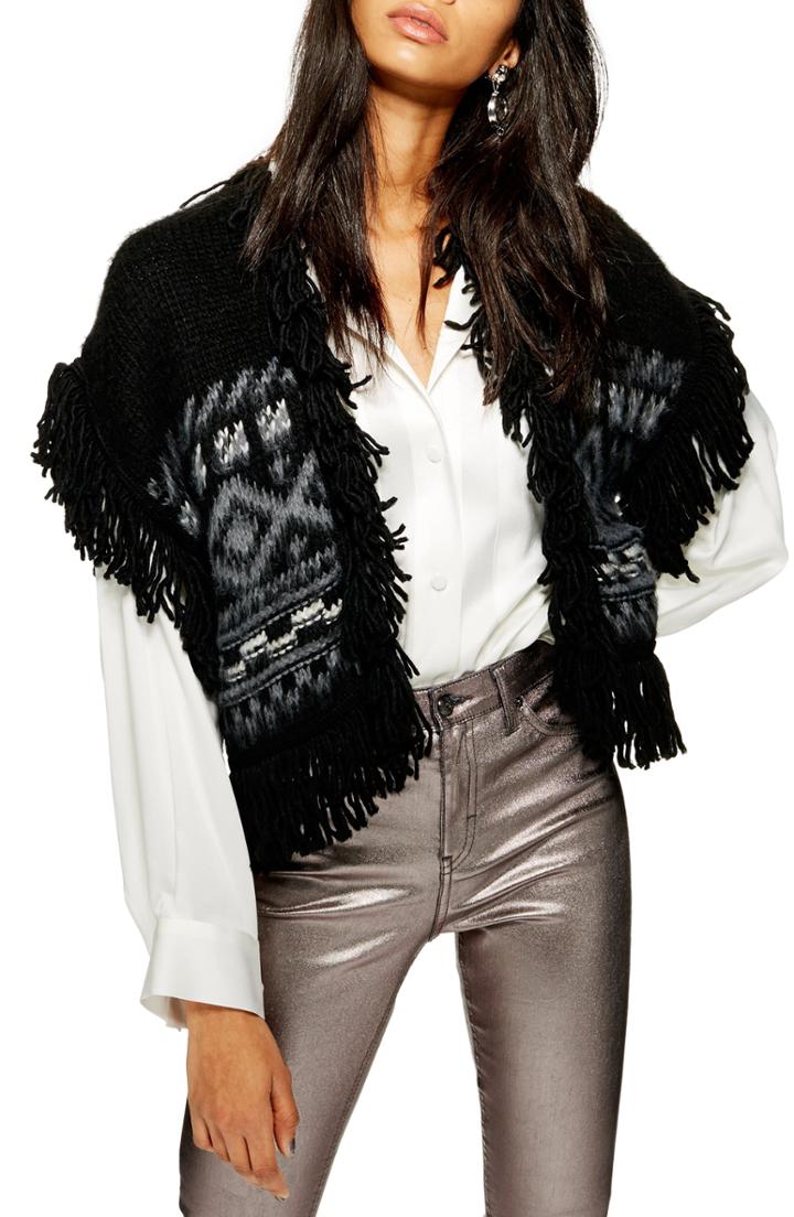Women's Topshop Rockit Fringe Sweater Vest