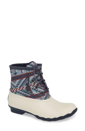 Women's Sperry Saltwater Rain Bootie M - Ivory