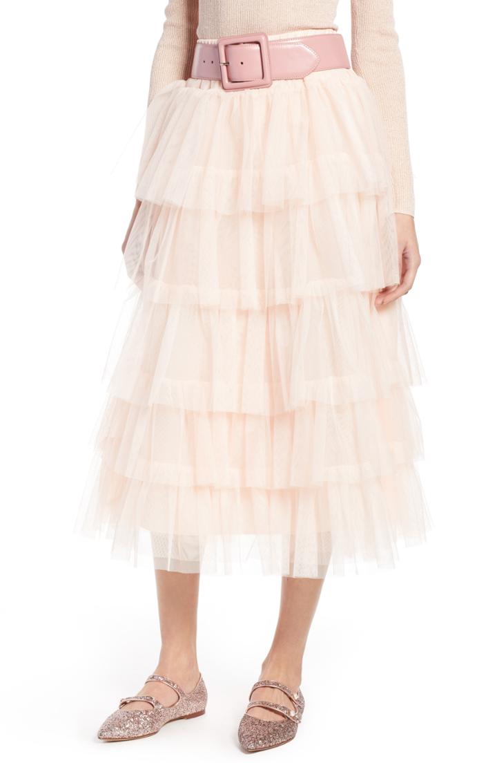 Women's Halogen X Atlantic-pacific Tiered Tulle Midi Skirt