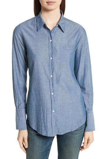 Women's Nili Lotan Chambray Shirt - Blue