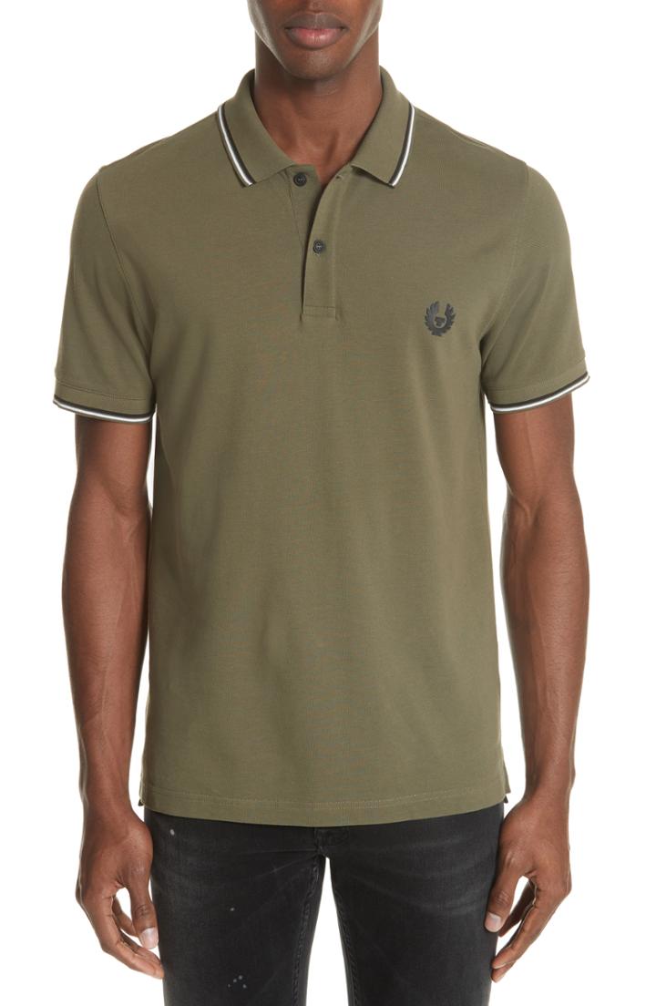 Men's Belstaff Stewarton Tipped Pique Polo, Size - Green