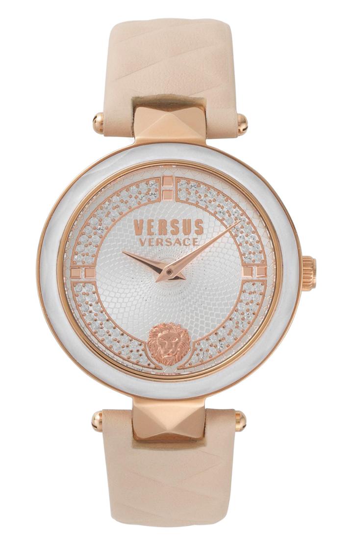 Women's Versus Versace Covent Garden Leather Strap Watch