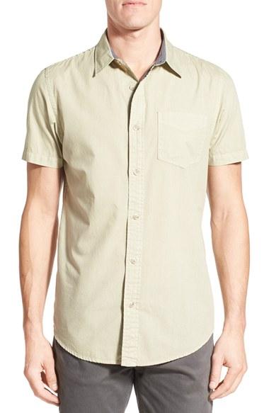 Men's Original Paperbacks 'torino' Short Sleeve Woven Shirt - Green
