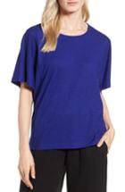Women's Eileen Fisher Hemp & Organic Cotton Top, Size - Blue