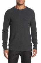 Men's French Connection Ribbed Crewneck Sweater, Size - Black
