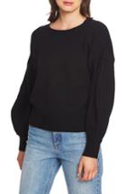 Women's 1.state Crewneck Blouson Sleeve Cotton Blend Sweater - Black