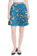 Women's Ted Baker London Zakai Flower Print Pleated Skirt - Blue