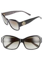 Women's Tory Burch 57mm Gradient Sunglasses - Black/ Black White Zig Zag