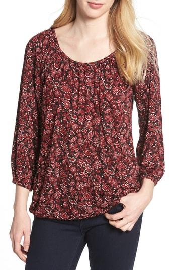 Women's Michael Kors Bandana Peasant Top - Black